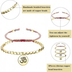 Tibetan Copper Bead Bracelets For Men Women Handmade Braided Buddhist Bracelet Set Lucky Rope Bracelet For Protection